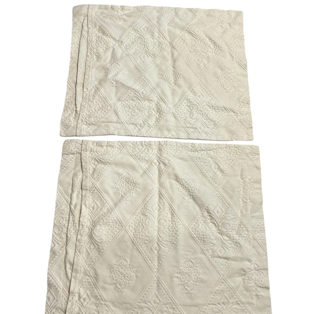 Pottery Barn Mateleese Jacquard Shams Standard 100% Cotton Set Of 2